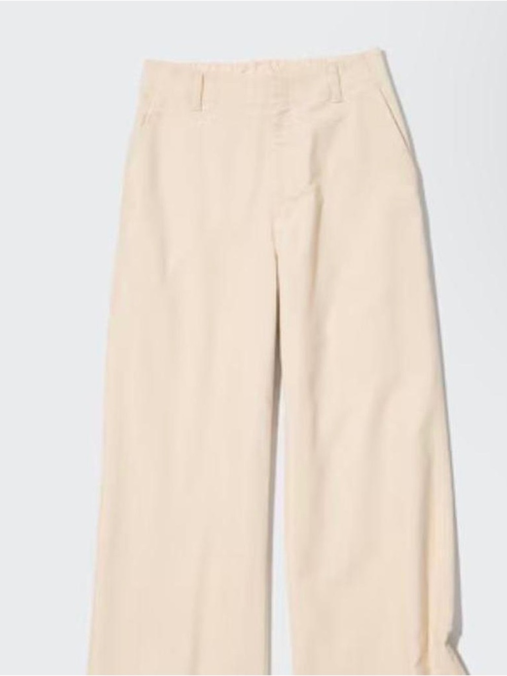 Uniqlo corduroy Wide-Leg capris in Light Cream